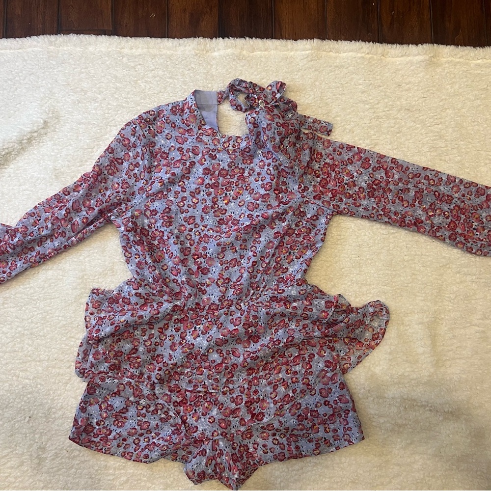 Endless Rose Floral Mini Dress - Blue and Pink. Size L